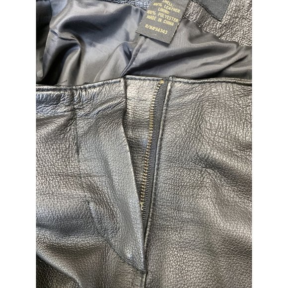 Santa Fe women's 100% leather pants black lined straight size 6 - Picture 10 of 10